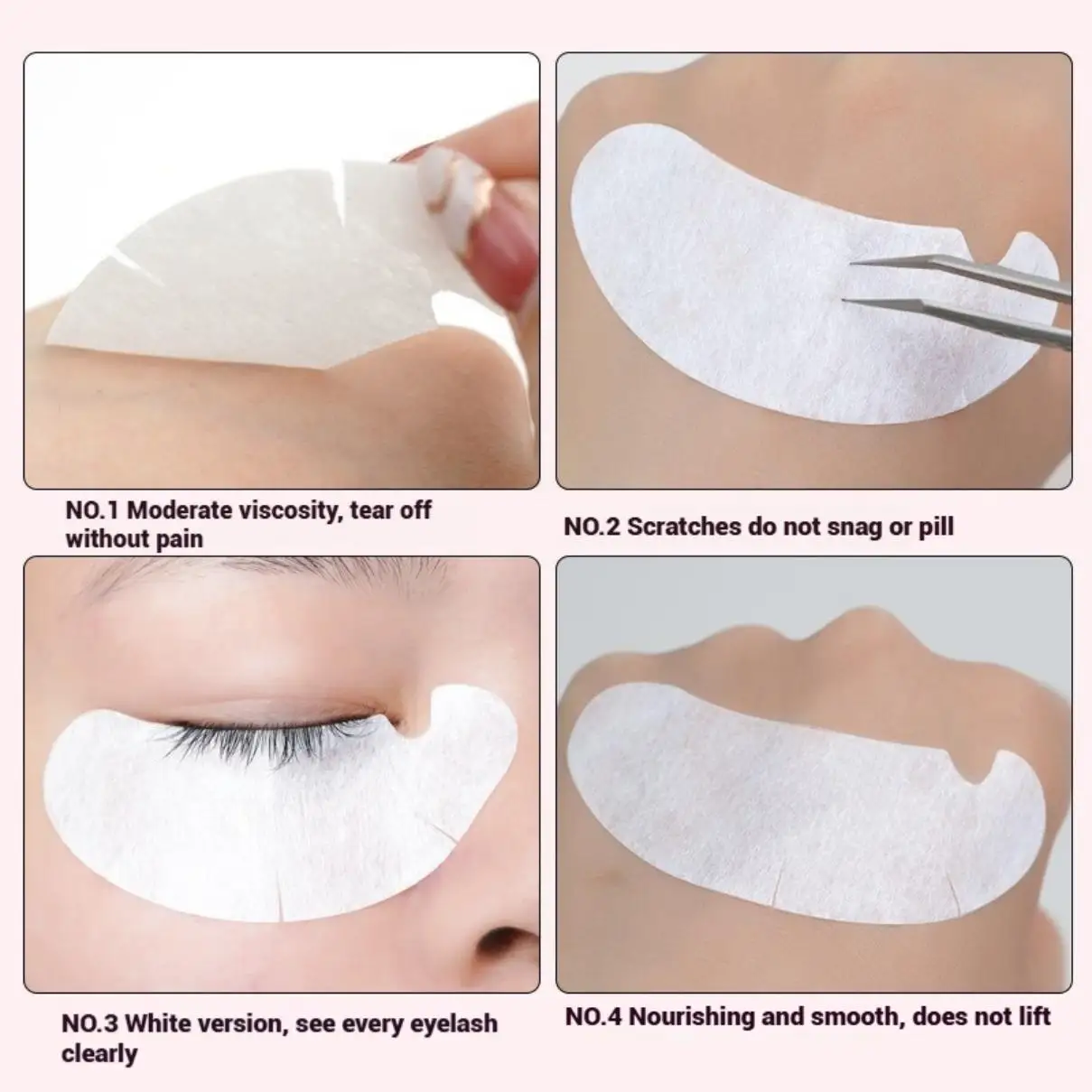 50 pares de remendos de hidrogel para extensão de cílios, suprimentos para extensão de cílios, gel sob almofadas para os olhos, maquiagem