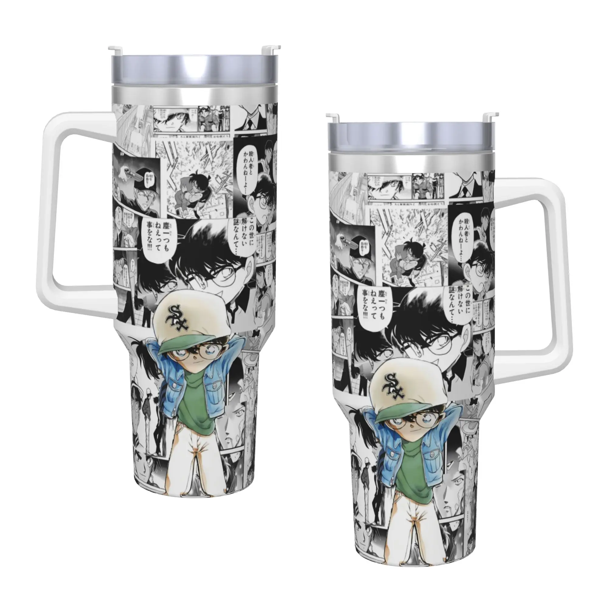 Conan Edogawa Tumbler  Cold and Hot Water Bottle Insulated Stainless Steel Coffee Mug Graphic Travel Car Mugs