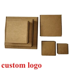 100pcs custom logo black/white/kraft paper boxes, DIY handmade soap packaging boxes, jewelry storage boxes, small gift boxes