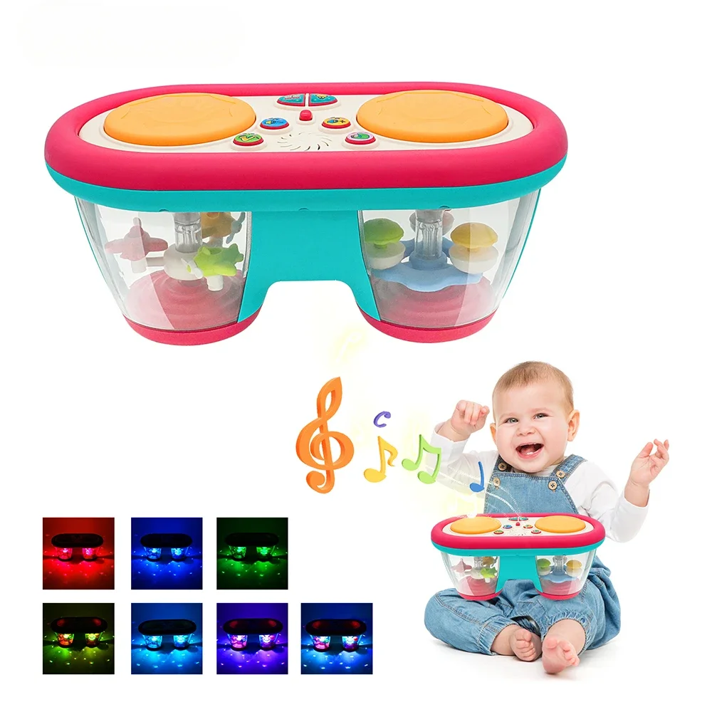 KENLUMO-juguete Musical para niños, tambor de Clap, música giratoria de más de 12 meses, juguetes sensoriales, instrumento de luz Flash, educativo temprano, nuevo, 2024