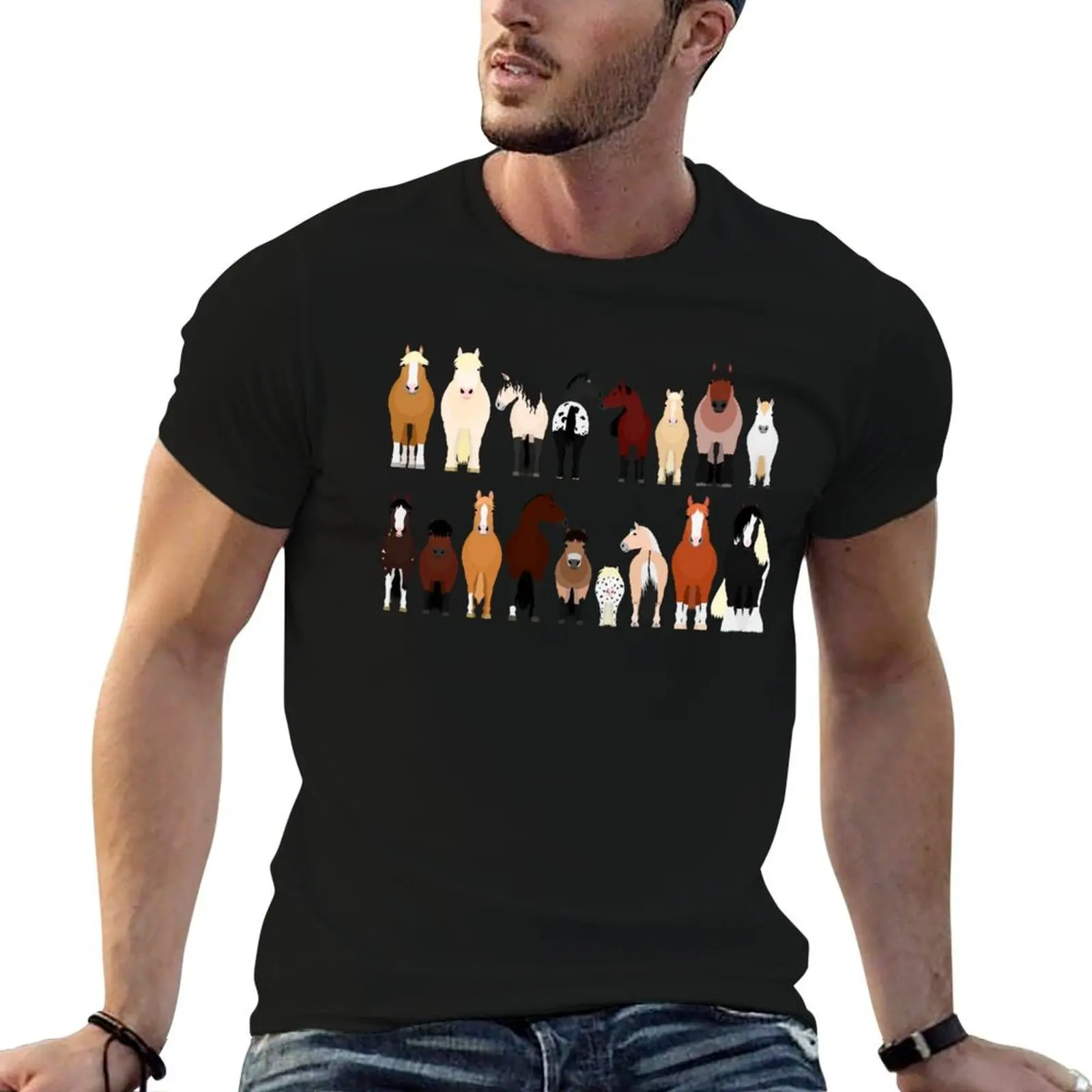 Horse Breeds T-Shirt Funny t-shirt summer tops luxury clothes men