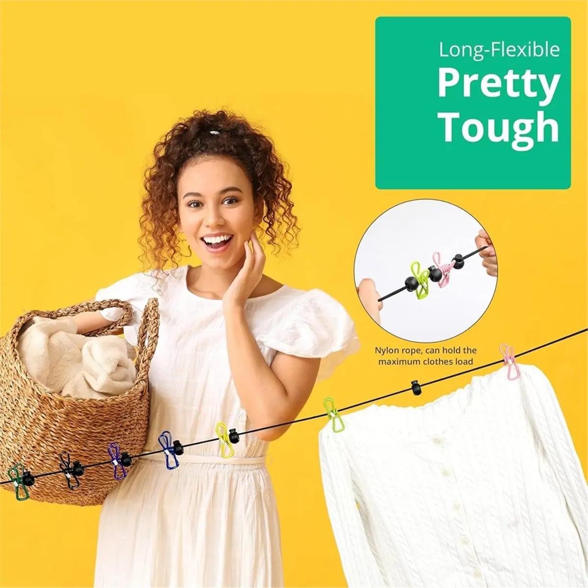 

НОВИНКА 2026: Набор из 2 дорожных бельевых веревок с 12 цветными прищепками и 2 сумками, незаменимые принадлежности для круизов, автодомов и кемпинга