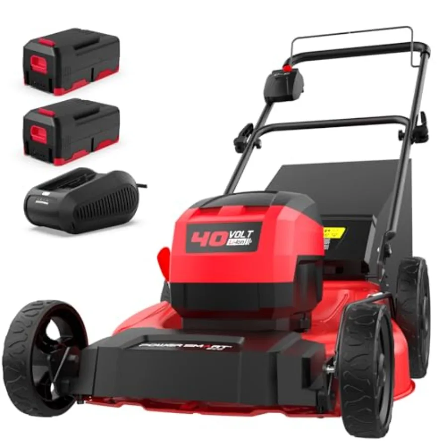 

40V 21" Cordless Lawn Mower Up to 1/4 Acre 2 x 40V 4.0Ah Batteries and a Charger Included 6-Position Height Adjustment