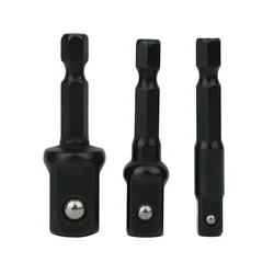 3pc Impact Socket Adapter 1/4 3/8 1/2Inch Nut Driver Sockets Hex Shank Extension Drill Bits For Electric Screwdriver Tool