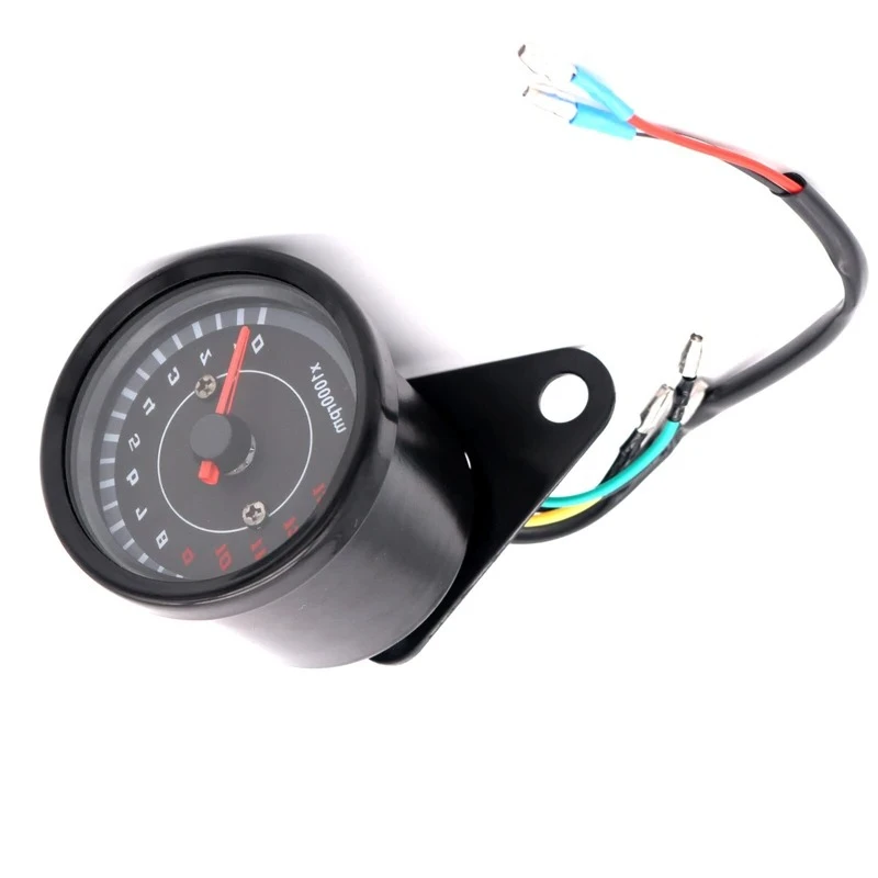 

Motorcycle Tachometer Meter LED Backlight Tachometer Gauge 13000RPM Rev Counter for Harley DC 12V