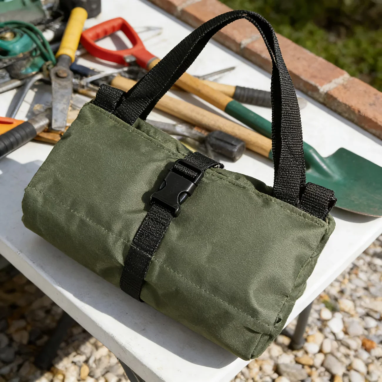 Heavy-Duty Roll-Up Tool Bag - Oxford Fabric Multi-Tool Organizer All-in-One Garage Storage for Mechanics/Electricians/Carpenters