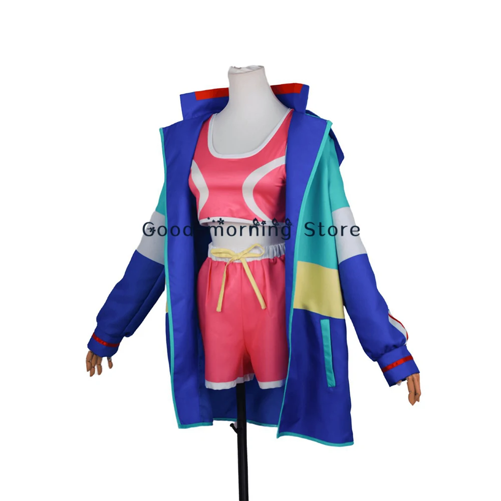 Anime Zom 100 Bucket List of The Dead Shizuka Mikazuki Cosplay Costume Hoodie Jacket Pink Vest Shorts Pantyhose  party Role play