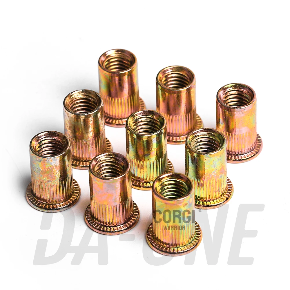 Metric/SAE Pieces Rivet Nut Assortment M3 To M12 10-24 1/4-20 5/16-18 3/8-16 77-595 Flat Head Pieces Zinc Carbon/stainless Steel