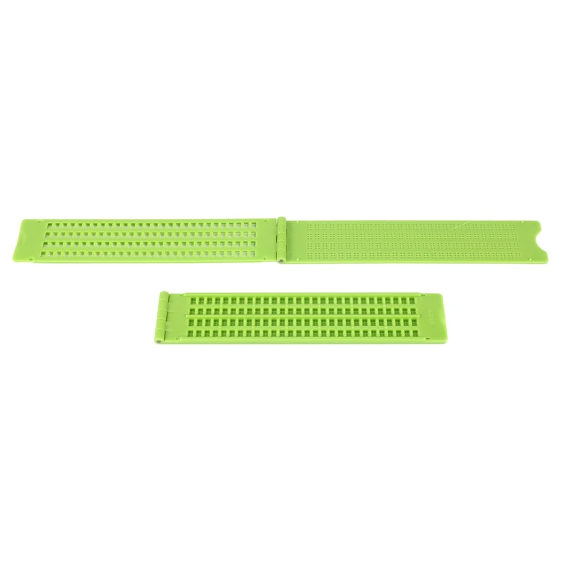 4 Lines 28 Cells Braille Slate Braille Writing Slate Plastic Braille Slate Kit, Green (2)