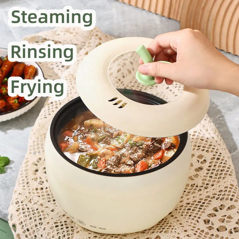 

Electric Rice Cooker, Small Mini Instant Noodles Pot, 1-2 Person Multifunctional Student Dormitory Home Pot, Electric Hot Pot