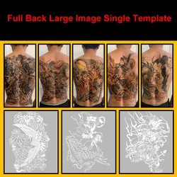 Single Spray Painting Tattoo Template Pattern Professional Reusable Temporary Body Art Full Back Hollow Template Large Image