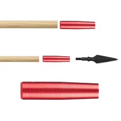 8mm Bamboo Wood Arrow Jacket Aluminum Seat Aluminum Sleeve Red Silver Bow and Arrow Sleeve Archery Rod Connection Accessories