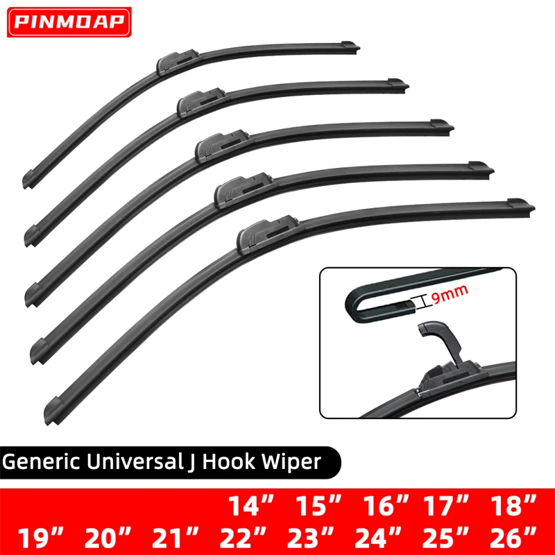 2Pcs Car Windshield Wiper Blades Hook Universal U-type Soft Rubber Boneless Quiet Durable Car Wipers 18\