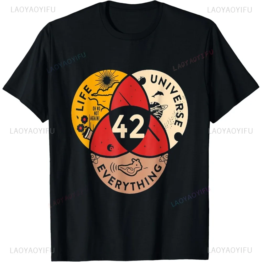 Heißer Verkauf 42, Antwort auf das Leben, Universum und alles, Wissenschaft, Vintage-T-Shirt, lässige Mode, Streetwear, Herren-T-Shirt, lose Damen-T-Shirts