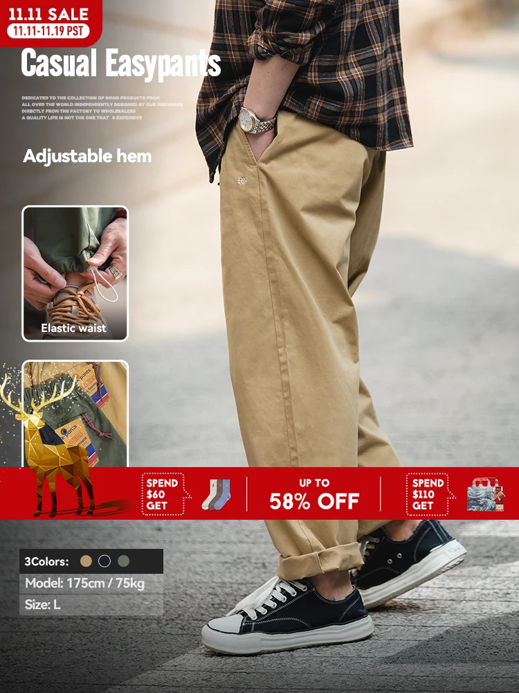 

Брюки-карго Maden мужские с карманами, Свободные повседневные штаны с завязками, винтажная одежда, прямые штаны