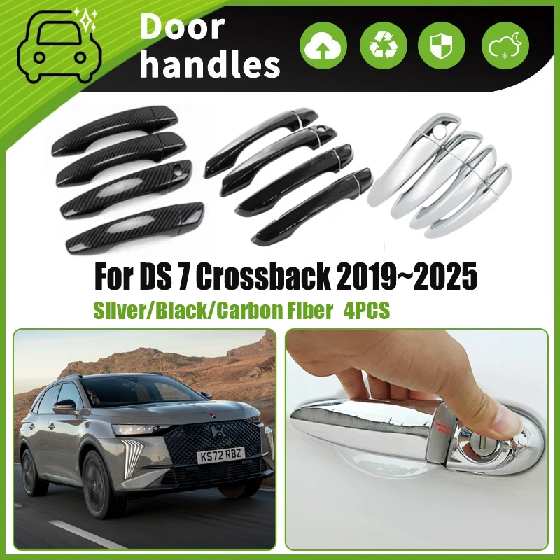 

4PCS Car Door Handle Cover Trims For DS 7 DS7 Crossback 2017~2025 Scratchproof Chromium Stylings Exterior Parts Auto Accessories