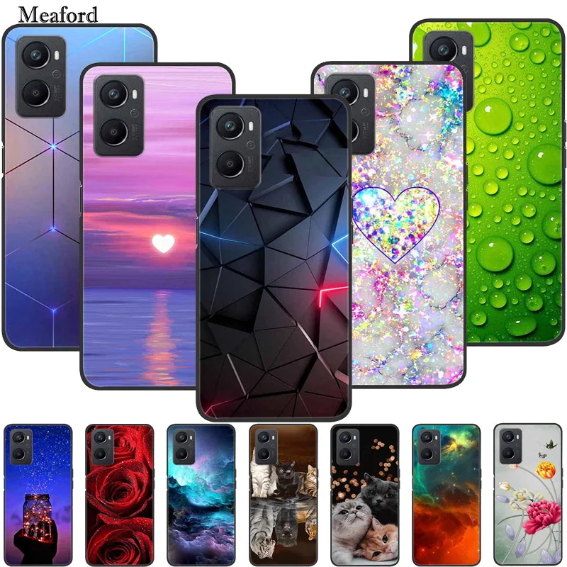 Für Oppo A96 4G Fall Luxus TPU Weiche Rückseitige Abdeckung Fall Für Oppo EINE 96 4G Funda Stoßfest CPH2333 Liebe Capa OPPOA96 Protector Coque