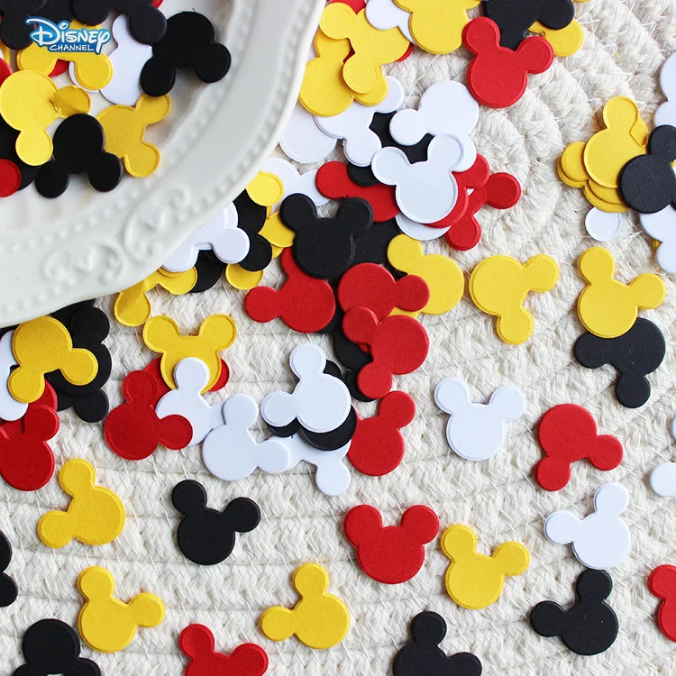 Disney 100pcs/1pack Mickey confetti party party theme decoration Mickey Mouse colorful confetti birthday theme costume props