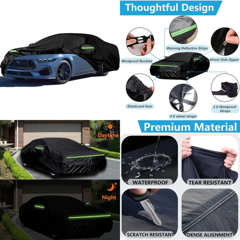 

All-Weather Waterproof Mustang Car Cover for 1994-2024 Models, Including GT, Shelby, Cobra, Bullitt, and ECOBOOST Variants