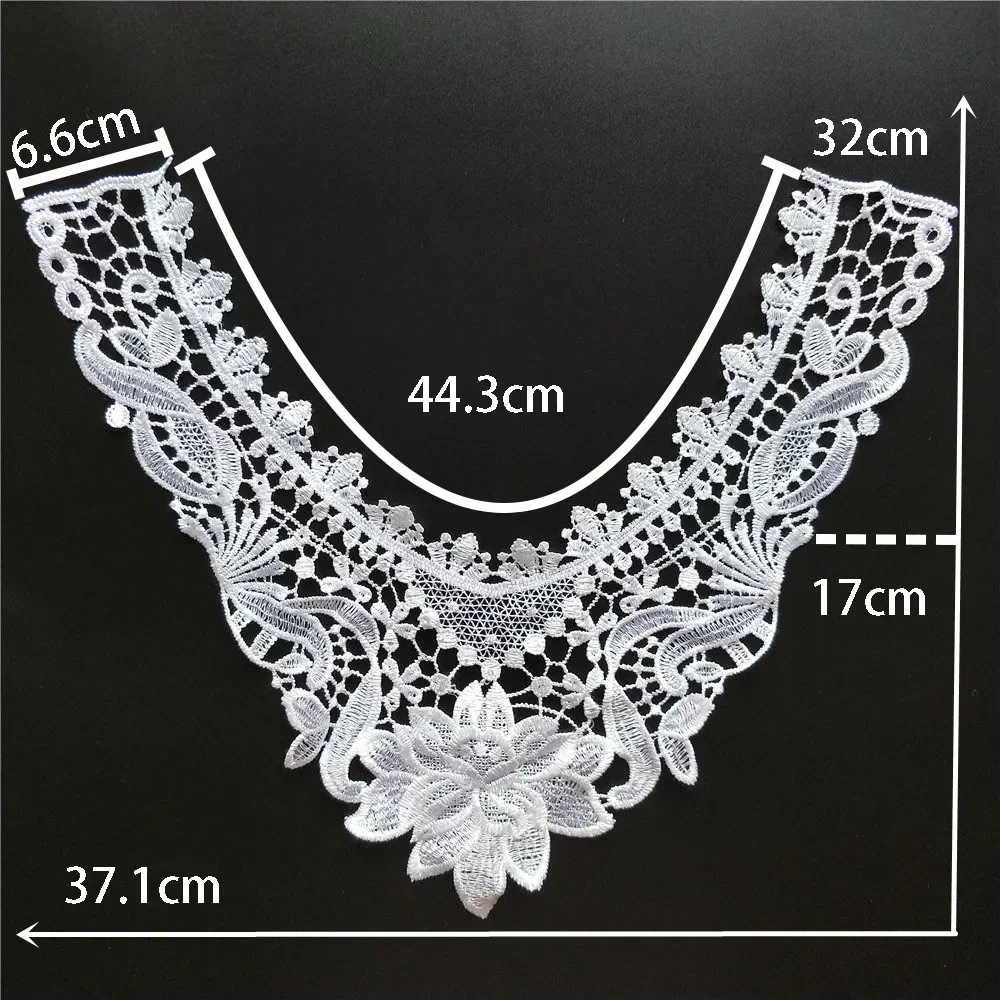 Wholesale sales of 1-10 black and white embroidered polyester hollow Collar shape sewn lace DIY decorative clothing accessories