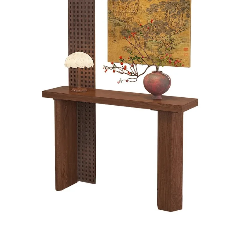 CX new Chinese-style solid wood entrance table partition against the wall strip case entrance cabinet decoration