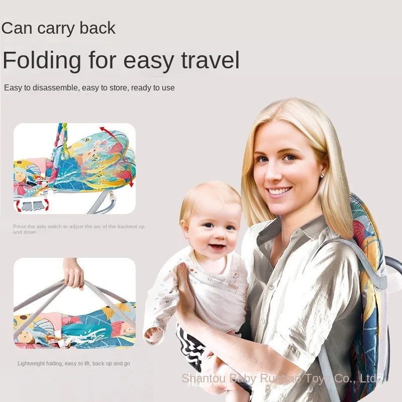 LazyChild Rocking Chair for Children Foldable Music Vibrating Rocking Leisure Rocking Plastic Chair Lounge Chair Soothing Tool