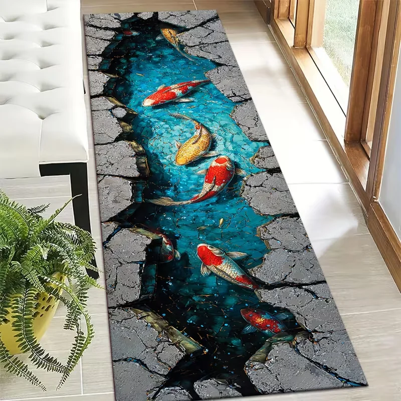 Hall Commercial Printing - 2D Cracked Ground Koi Fish Runner