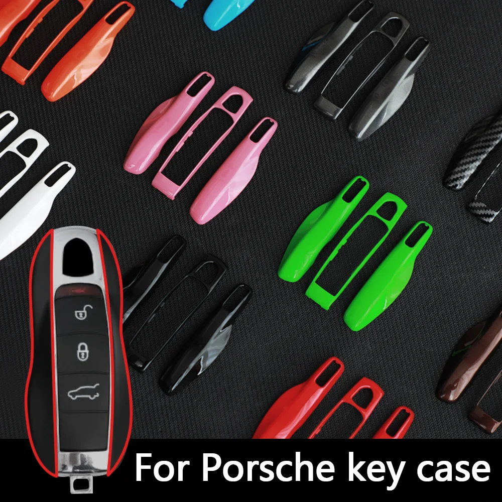 Car Smart Remote Key Case Fob Covers Set Shell for Porsche Panamera Spyder Carrera Macan Boxster Cayman Cayenne 911 970 981 991