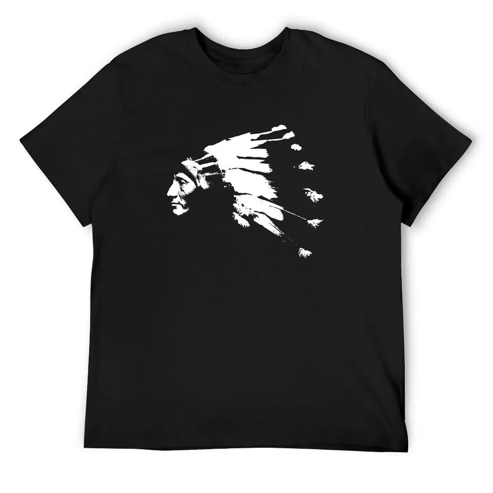 Футболка Whirling Horse Sioux Indian Chief, футболка с рисунком, рубашки с синим замком, футболки с рисунком, мужская одежда