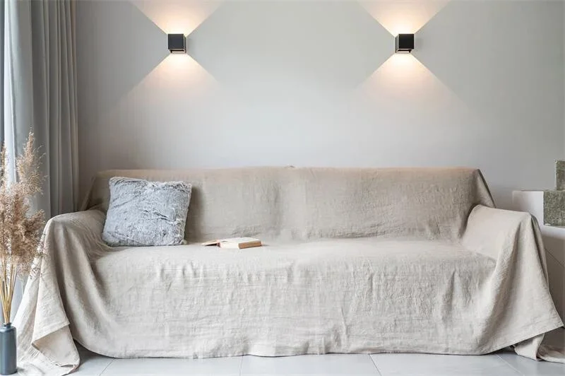 French Pure Linen 100% Fabric Pure Color Sofa Cover Cloth Sofa Towel Suitable for All Seasons Love Seat Couch Cover Summer New