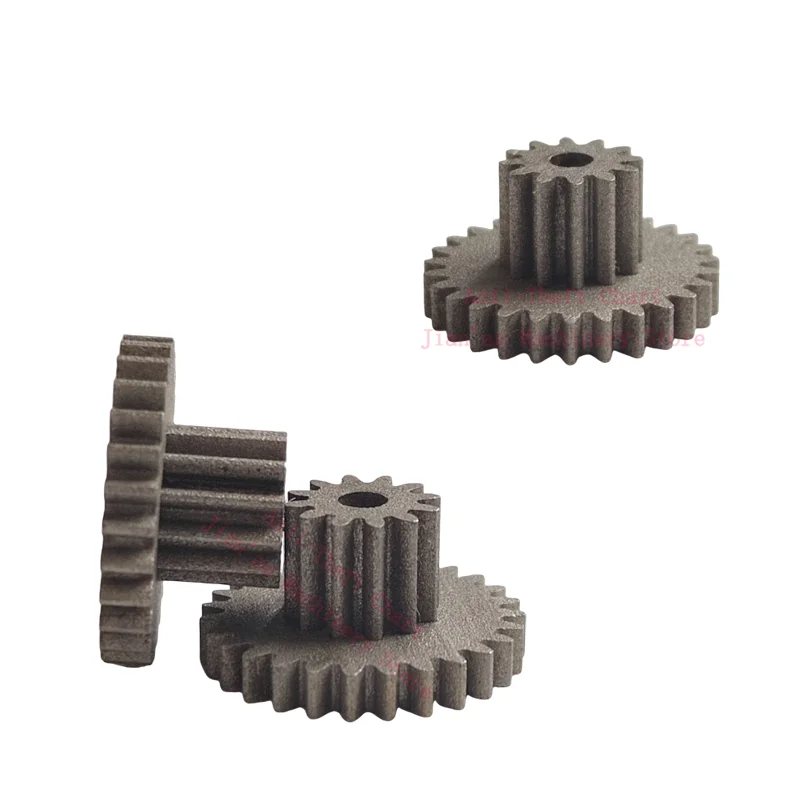 おもちゃの車用の円筒形スパーギア,金属および炭素鋼,デュアルギア,モーター,彫刻機,2つのカスタマイズ,0.7 mod,15, 44 t,4o2