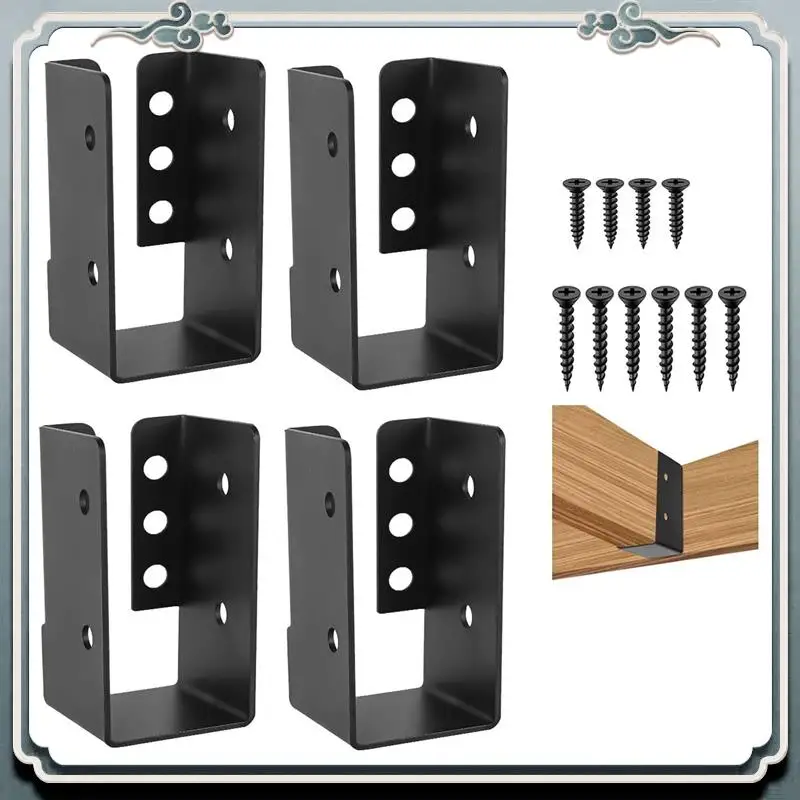 Colgador de unión oculto, 4 Uds., soporte de unión de luz con brida oculta para exteriores de 2x4 pulgadas, colgador de unión recubierto de polvo de acero Q235B duradero