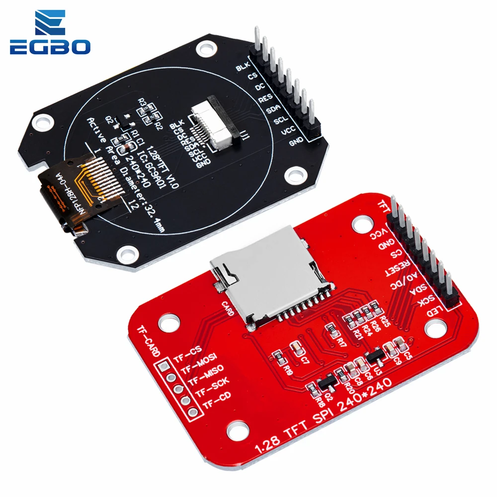 1.28 Inch Round TFT LCD Display Module: 240×240 RGB, GC9A01 Driver, 4-Wire SPI Interface (For Arduino)