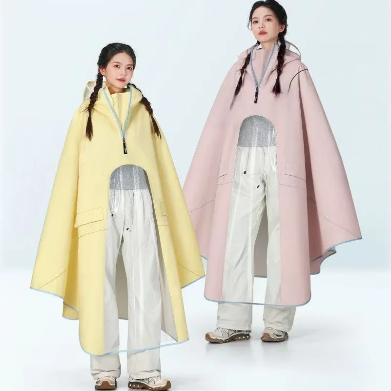 New transparent raincoat for electric scooters, long full-body rain protection for adults, thickened and enlarged for riding use