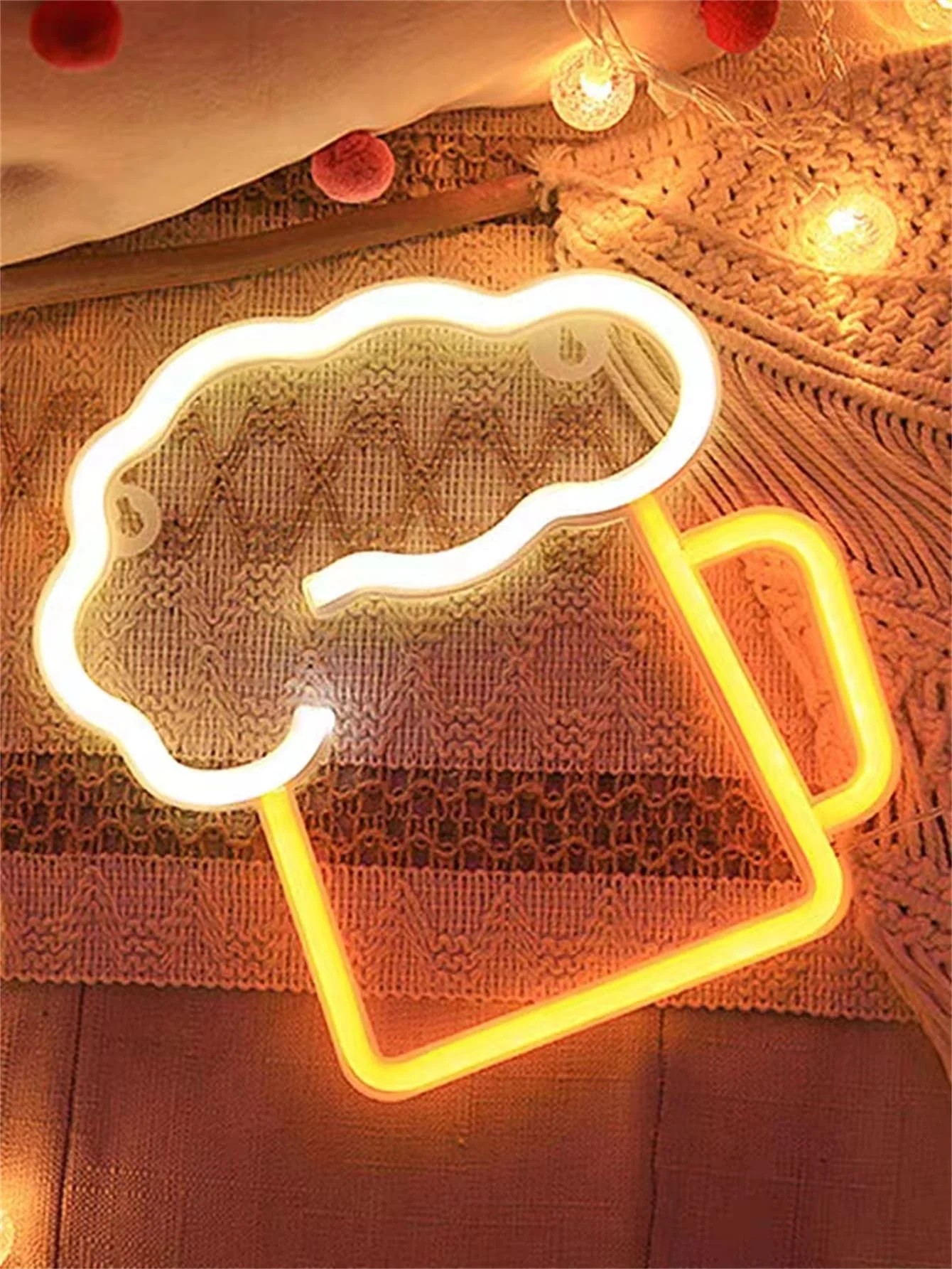 Sinal de luz neon de espuma para copo de cerveja: ideal para decoração de quarto, bar, aniversário, casamento e presente