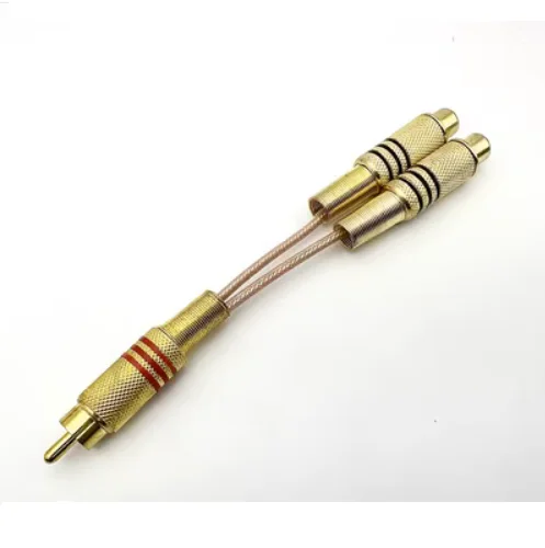 Imagen 2 del producto Cable de Audio RCA de 3 vías, 1 macho a 2 hembra, adaptador divisor RCA Y para amplificador de altavoz, sonido RCA a 2X 3X RCA macho hembra