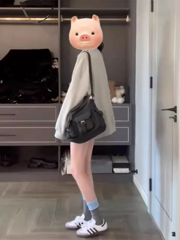 Loose Fit ex Hoodie Chic Collared Sweatirt Korean Sle Versatile Casual Long Sve T-irt for Men And Women