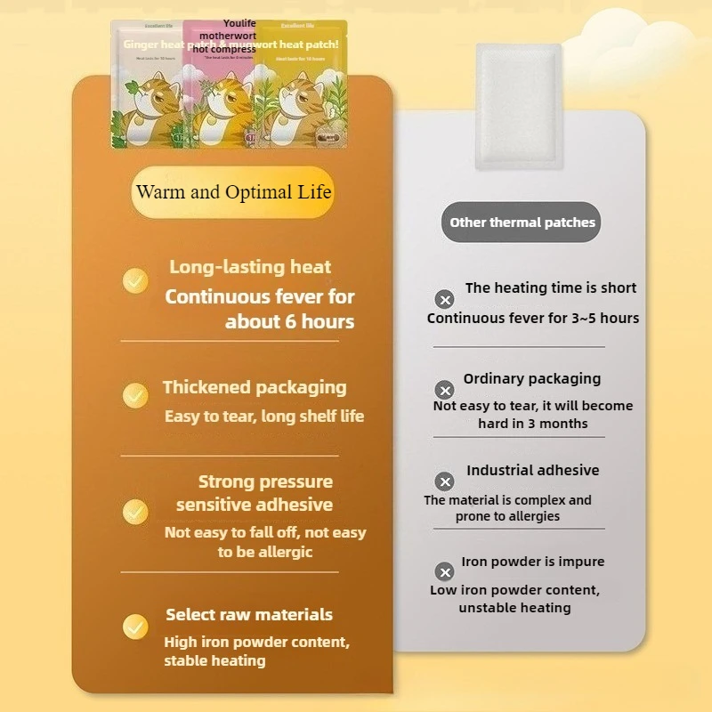 10 قطعة حار بيع فتاة الحيض لتخفيف الآلام التدفئة الذاتية الطفل التصحيح Ai Cao يي مو تساو الزنجبيل مكافحة الباردة والدافئة ضغط التصحيح