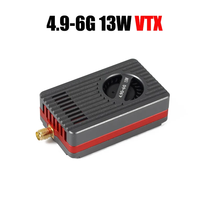 

New 4.9-6G 13W High Power 80CH VTX 24-60V 25mW/ 3W/ 6W/ 10W Adjustable for RC FPV Long Range Drone