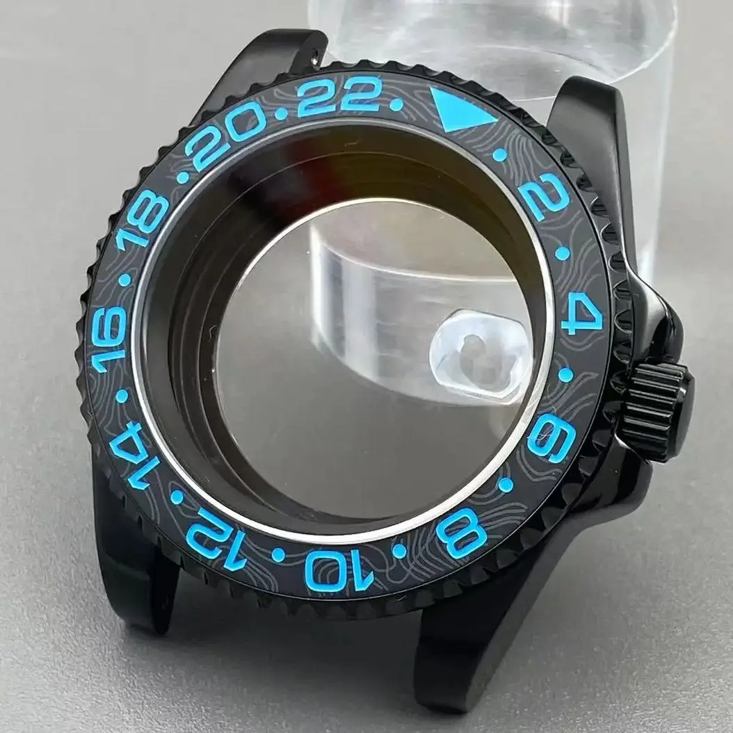 

40mm NH35 Case Stainless Steel GMT/SUB with 120-Click Bezel fit NH35 NH36 Movement 28.5mm date dial Slide Buckle watch case NH35