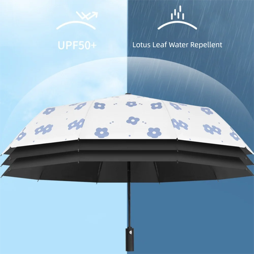 

Прочный анти-УФ-зонт, полностью автоматический ветрозащитный солнцезащитный козырек, непромокаемый усиленный 8-костный зонт