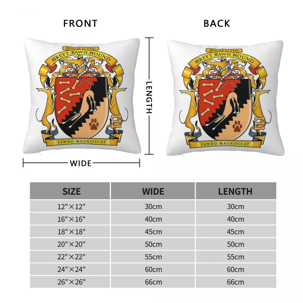 Greyhound Heraldry Greyt Fawn Hound Square Pillowcase Polyester Linen Velvet Printed Decor Pillow Case Sofa Seater Cushion Cover