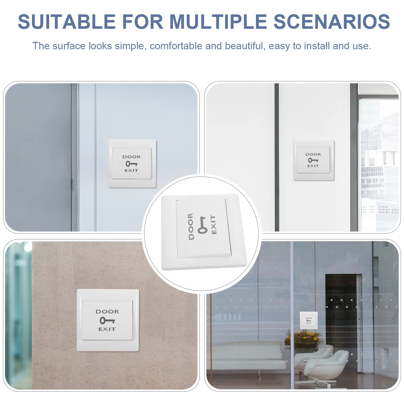 

Exit Button White 86X86Mm Dc 36V/3A Door Access Control Push Release Switch Hard Plastic Panel 500000 Cycles No/Com Output