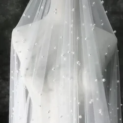 Perline Tulle Abito in tessuto di pizzo Tulle Maglia Tovaglia Tenda Cuci Accessori Perle Perline Romantiche