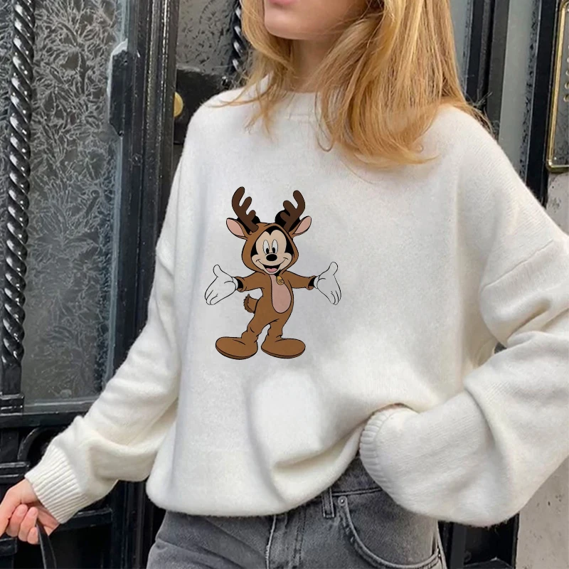 Sanrio Hellokitty Sweater Winter Cartoon Harajuku Korean Y2k Hip Hop Loose Knit Jumper Long Sleeve Pullover Round Collar Sweater