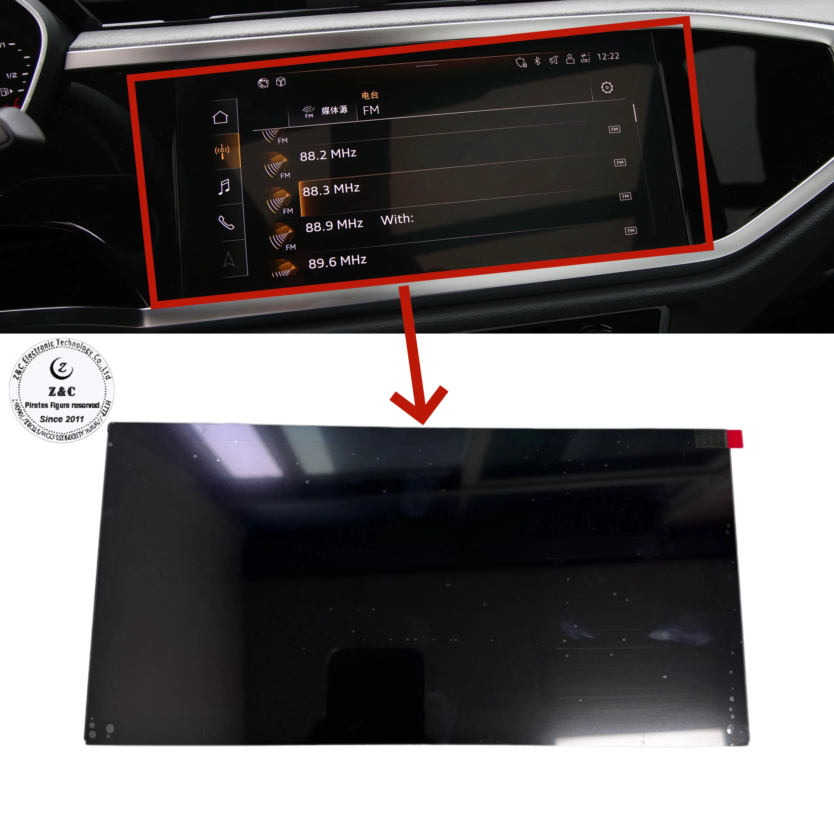 NEW 10.1 inch C101HAX01.0 LCD Display for AUDI Q3 Sportback RSQ3 F3B 83A919620 OEM Replacement Touch Screen Panel