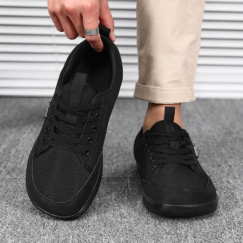 New Fashion Men's Sneakers Wide Toe Breathable Barefoot Sports Large Summer Trendy Black Mesh Casual Walking Shoes Hot Selling