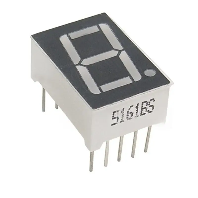 B04B-Cathode C-C/-A 0.56 Inch 10Pins 5161AS 5161BS 1 Bit Digit 7 Segment Red LED Digital Display Digitron Common Anode 100Pcs