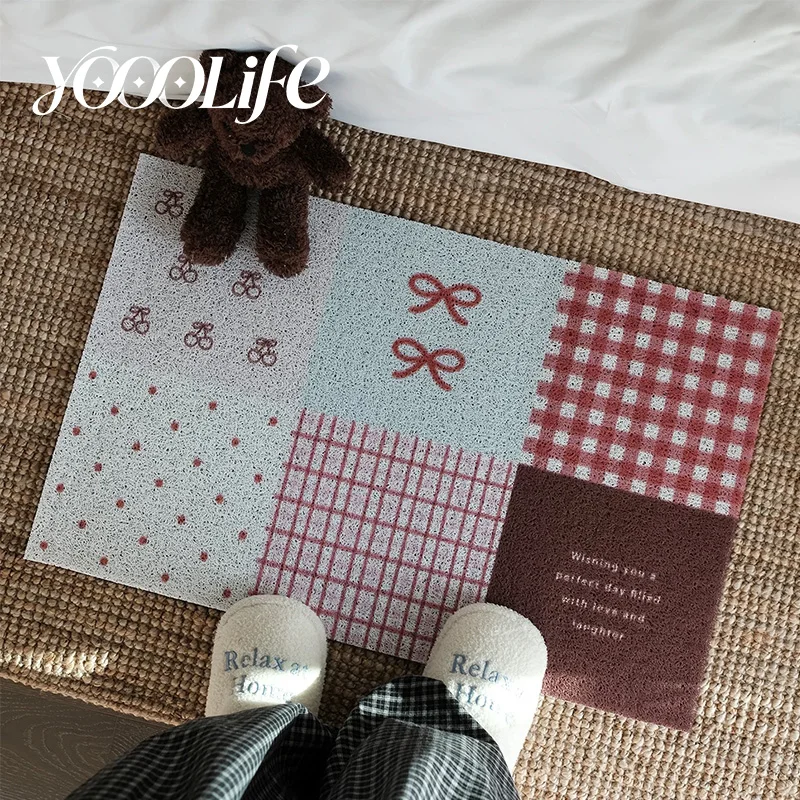 40*60CM Small Doormat for Bedroom Indoor Non-slip PVC Floor Mat Small Easy Clean Ins Style Girls Home Decor Dust Removal Carpet