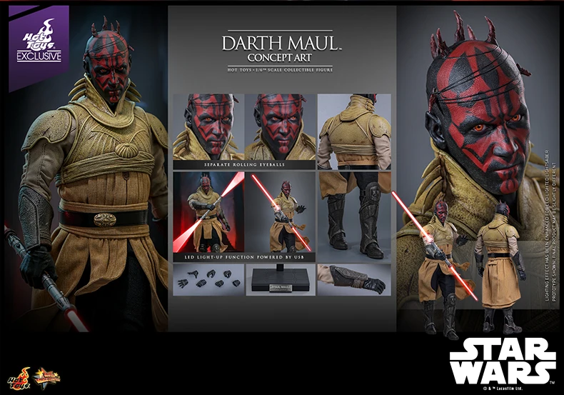 

Hot Toys Star Wars Prequel 1 Darth Maul Figure Concept Art 1:6 Scale Decorative Collectible 35cm Action Figure Ornament Toy Gift